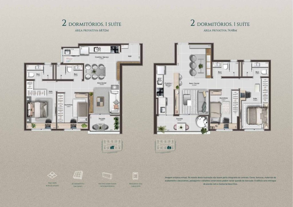 Apartamento 2 e 3 dormitórios – São José